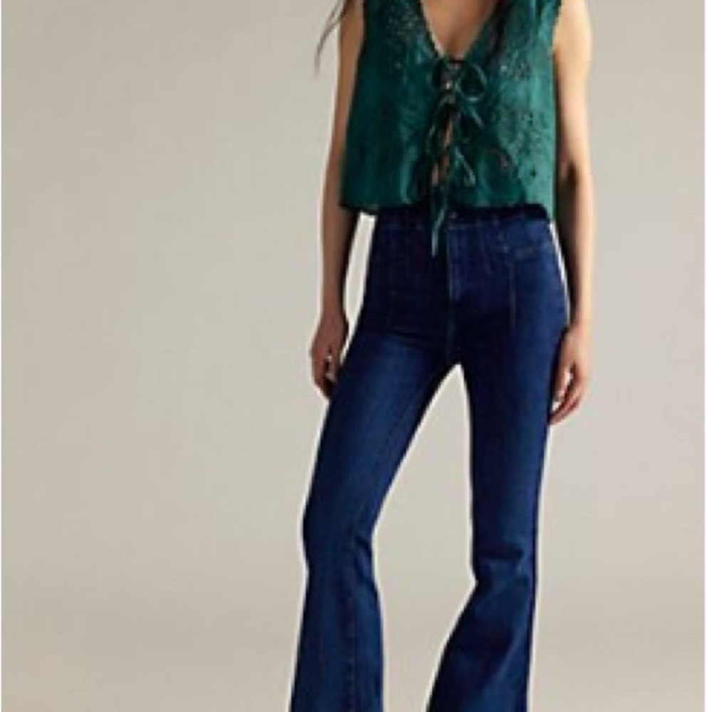 We The Free for Free People Dark Blue Flare Jeans